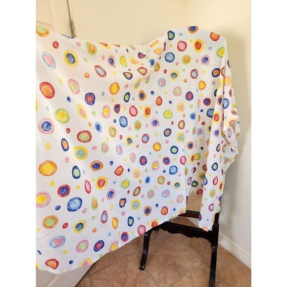 Shower curtain 90's polka dot bright happy colorful spots - Picture 1 of 4